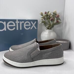 Aetrex Cameron Slip-On Casual Sneaker Taupe/Gray PC144W Women's 10.5